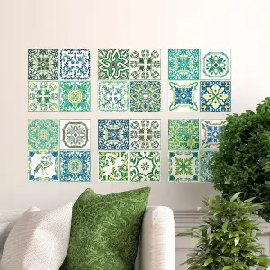 Walplus Turkish Green Mosaic Tile Stickers PVC