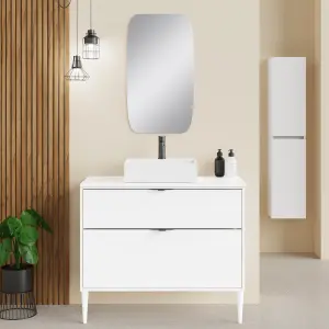 Banyetti Noir Krafter 1000mm Wall Hung Vanity Unit - Matt White