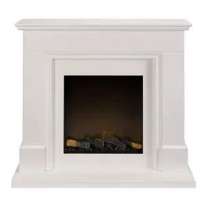 Focal Point Kendal White Metal & wood Freestanding Electric fire suite