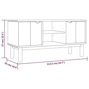 Berkfield TV Cabinet 113.5x43x57 cm Solid Wood Pine