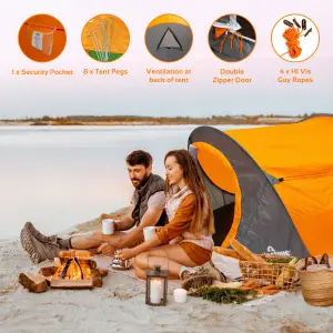 Milestone Camping 2-Person Pop-Up Tent with Portable Carry Bag