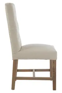 Elegant Upholstered Beige Linen Dining Chair, Comfortable Modern Dining Chair, Durable Small Modern Chair