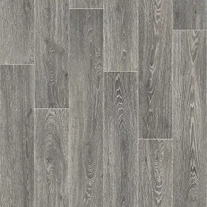 Grey Wood Effect Flooring, Anti-Slip Contract Commercial Heavy-Duty Vinyl Flooring with 2.0mm Thickness-7m(23') X 3m(9'9")-21m²