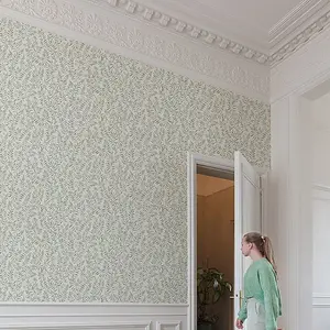 Grandeco Sage Trail Foliage and Flowers Textured Wallpaper, Green