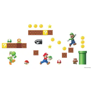 RoomMates Nintendo Super Mario Build A Scene Peel & Stick Wall Decals