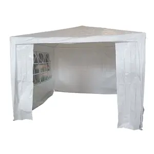 Oypla 3m x 3m White Waterproof Garden Gazebo Marquee Awning Tent