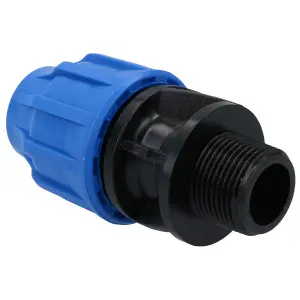 20mm x 3/4" MDPE Male Adapter Compression Coupling Fitting Water Pipe 2PK