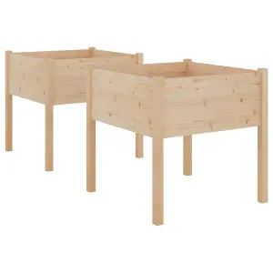 Berkfield Garden Planters 2 pcs 70x70x70 cm Solid Pinewood