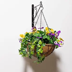 Primrose Curved Design Hanging Basket Bracket Hook for Outdoor Wall 28cm