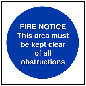 Area Must Be Clear Of Obstructions Sign - Adhesive Vinyl 200x200mm (x3)