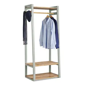 Florence Sage Green Open Wardrobe with Shelves