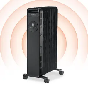 Igenix IG2621BL, Digital Oil Filled Radiator Heater, 2kW/2000 W, Black