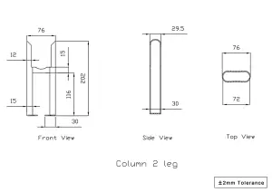 Right Radiators Pair of Anthracite Floor Mounting Feet for Cast Iron Tranditional 2 Column Radiator