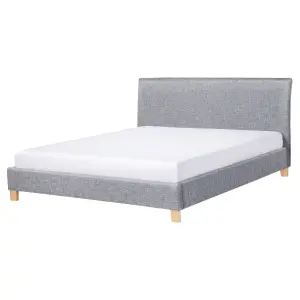 Fabric EU King Size Bed Grey SENNEZ