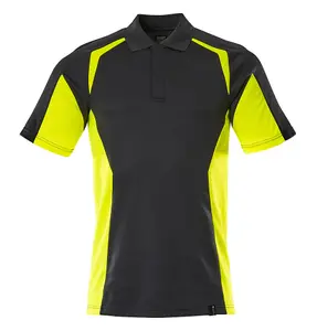 Mascot Accelerate Safe Modern Fit Polo Shirt (Black/Hi-Vis Yellow)  (X Large)