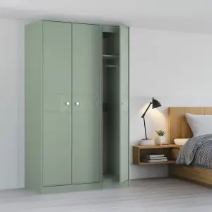 San Jose Ready assembled Contemporary Green Tall Triple Wardrobe (H)1960mm (W)1108mm (D)530mm