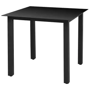 Berkfield Garden Table Black 80x80x74 cm Aluminium and Glass