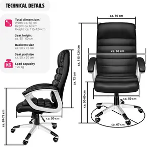 tectake Office chair Paul - desk chair computer chair - black