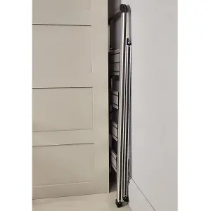 Bergman Slimline Step Ladder - 2 Step Aluminium Folding Ladder with Non-Slip Steps and Handrail - Measures H94 x W42cm