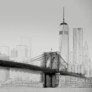 New York Art Illustration Black And White - 384x260cm - 5018-8