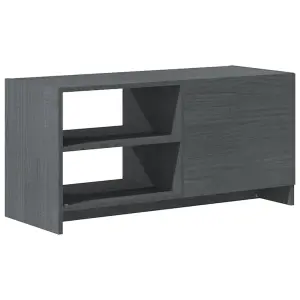 Berkfield TV Cabinet Grey 80x31x39 cm Solid Pinewood