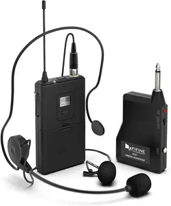 Wireless Microphone System,FIFINE Wireless Microphone Set With Headset And Lavalier Lapel Mics, Beltpack Transmitter And Receiver,Ideal For Teaching