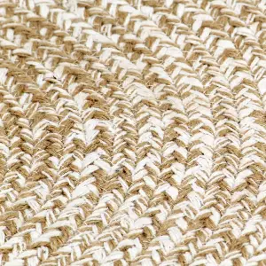 Handmade Rug Jute White and Natural 150 cm