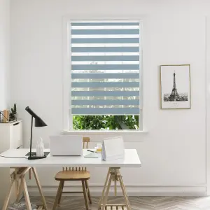 Elin Corded Light blue Striped Day & night Roller Blind (W)90cm (L)180cm