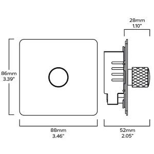 KEPLER 1G Knurled Dimmer Switch - Brass