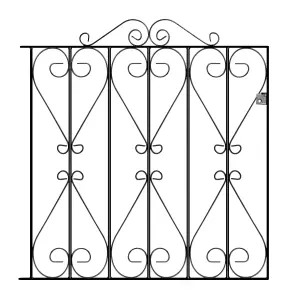 REGA Metal Scroll Low Flat Garden Gate 914mm GAP x 914mm High RSZP3