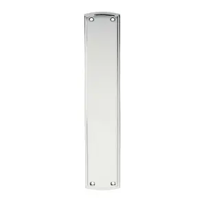 2x Large Ornate Door Finger Plate with Stepped Border 382 x 65mm Polished Chrome