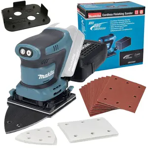 Makita DBO480Z 18v LXT 114mm Detail 1/4 Sheet Finishing Delta Sander + 22 Sheets