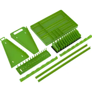 9-Piece Green Tool Drawer Organizer Set for Screwdrivers and Pliers