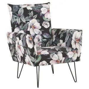 Beliani Modern Armchair RIBE Fabric Black