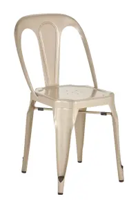 Modern Champagne Finish Metal Chair, Industrial Design Comfortable Chair, Accent Chair For Livingroom