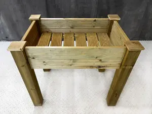 GardenGlow wooden planter, 2-tier smooth surface (L-100cm x D-60cm x H-100cm)