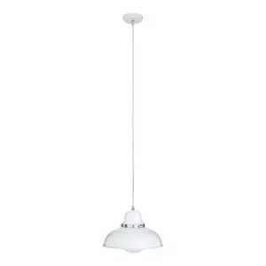 Interiors by Premier Jasper White and Chrome Pendant Light