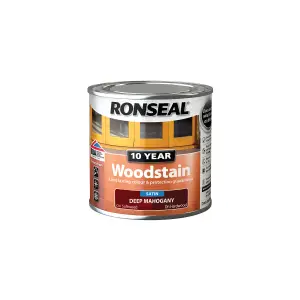 Ronseal 10 Year Deep mahogany Satin Quick dry Doors & window frames Wood stain, 250ml