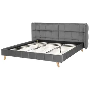 Velvet EU Super King Bed Grey SENLIS