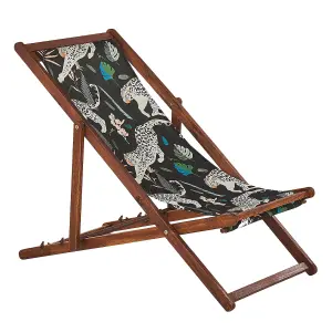 Sun Lounger Wood Dark Wood ANZIO