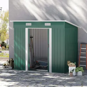 Outsunny 7 x 4ft Outdoor Garden Storage Shed for Backyard Patio Green