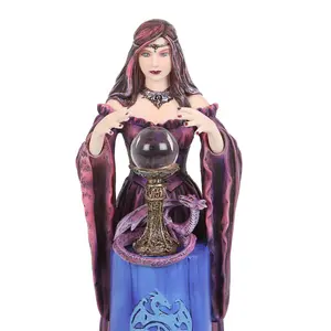 Anne Stokes Crystal Ball Figurine Purple/Blue (One Size)