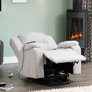 Ellington Electric Lift Assist Recliner with Massage and Heat - Light Grey