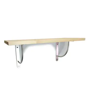 Solid Pine Rustical Shelf Primed with LUK02 Bracket 25x100cm