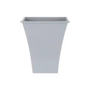 Wham Set 4 Metallica 28cm Square Plastic Planter Upcycle Grey