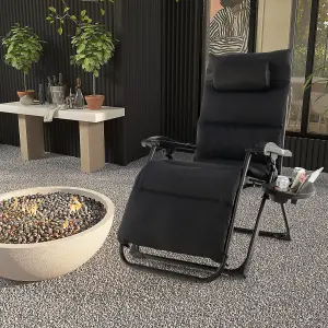 Costway Patio Metal Zero Gravity Chair Outdoor Folding Recliner with Removable Cushion