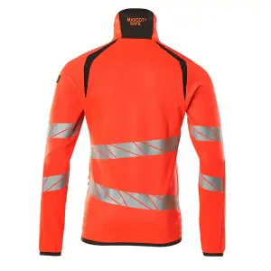 Mascot Accelerate Safe Microfleece jacket with Zip (Hi-Vis Red/Dark Anthracite)  (XXXX Large)