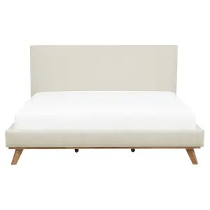 Chenille EU King Size Bed Beige TALENCE