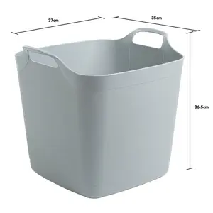 Wham Flexi-Store 25L Square Tub Graduated Cool Grey (Set of 2)