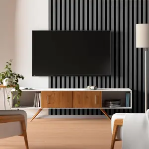 Wall Panel Wood Slat Grey Oak Decorative Wooden Wall Panelling 3D Slatted Acoustic Sound Absorbing Ceiling or Wall Slats 120 x 60